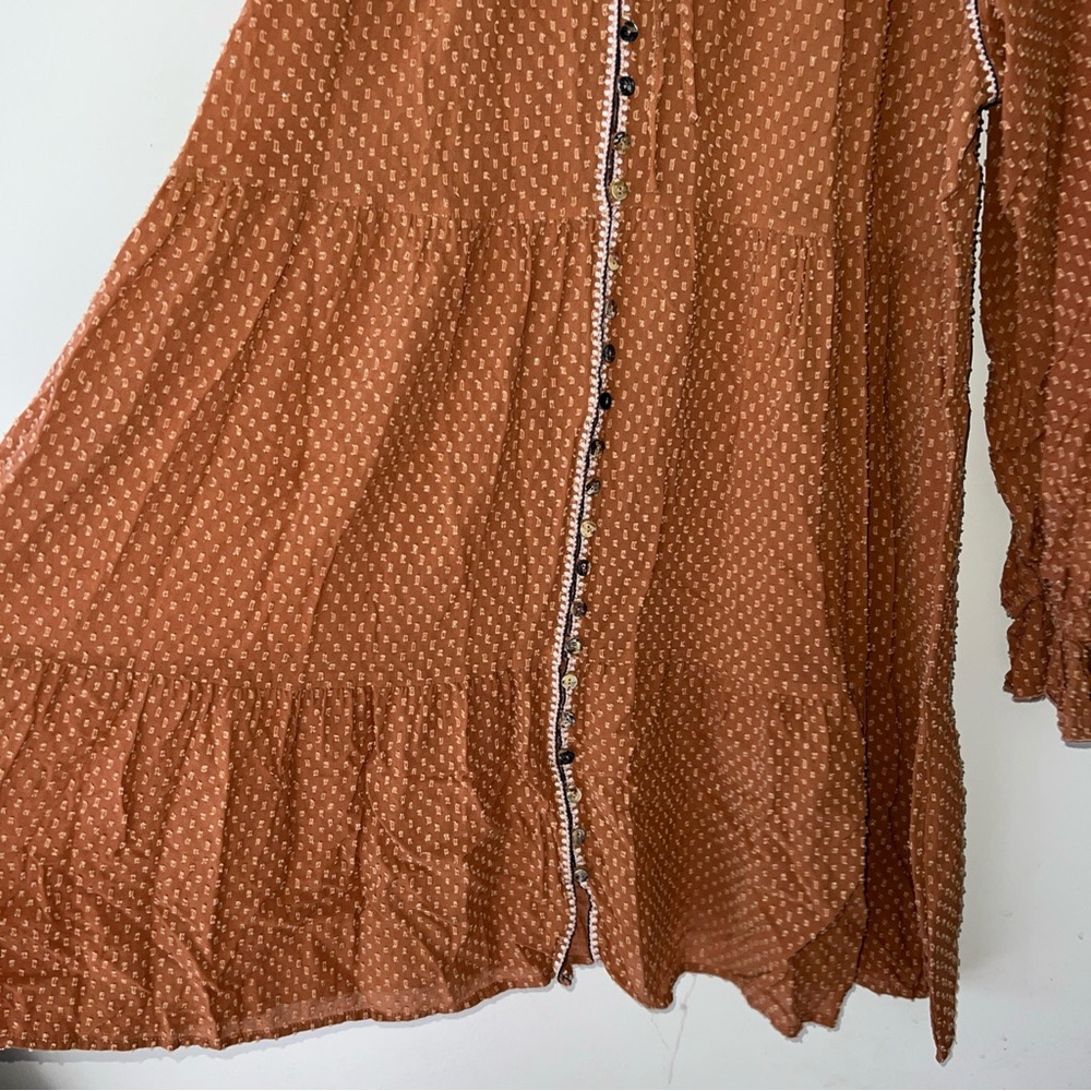 Johnny Was Orla Dress Orange Tiered Embroidered Ruffle Women’s Size XL - Picture 5 of 10